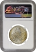 MS 63+ NGC Graded  Silver One Rupee Coin of King George V of Bombay Mint of 1912 with toning.