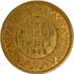 Never offered Exceedingly Rare Gold One Mohur Coin of Victoria Queen of Calcutta Mint of 1862.