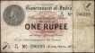  Rare One Rupee Banknote of King George V Signed by A C McWatters of 1917 of Universalised Circle in Correct Gujarati. 