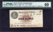  Very Rare One Rupee Banknote of King George V Signed by A C McWatters of 1917 of Universalised Circle. 