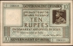  Extremely Rare and high graded Ten Rupees Banknote of King George V Signed by A C Mcwatters of 1923 in In un Circulated Condition.  