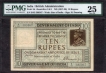 Very Rare high graded PMG Graded 25  Ten Rupees Banknote of King George V Signed by H Denning of 1923.