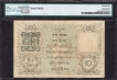 Very Rare high graded PMG Graded 25  Ten Rupees Banknote of King George V Signed by H Denning of 1923.