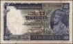  Rare Ten Rupees Banknote of King George V Signed by J B Taylor of 1934 of M Prefix. 