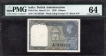 PMG graded 64 Choice Uncirculated One Rupee Banknote of King George VI Signed by C E Jones of 1944 with C prefix.