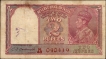  Rare RED Serial Two Rupees Banknote of King George VI Signed by C D Deshmukh of 1949. 