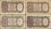  A lot 4 Banknotes os Five Rupees of King George VI Signed by J B Taylor & C D Deshmukh . 