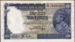  Rare Ten Rupees Banknote of King George VI Signed by J B Taylor of 1938 In Extremely fine Condition. 