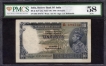 PMCS 58 Graded Rare Prefix H RED Serial Ten Rupees Banknote of King George VI Signed by C D Deshmukh of 1944