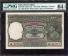  Extremely Rare PMG Graded 64 EPQ  One Hundred Rupees Banknotes of King George VI Signed by C D Deshmukh of 1938 of Calcutta Circle. 