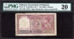  Very Rare PMG Graded as 20 Pakistan Overprint Two Rupees Banknote of King George VI Signed by C D Deshmukh of 1948 of Pakistan Issue. 