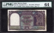 Extremely Rare & PMG 64 Graded Ten Rupees Banknote Signed by C D Deshmukh of Republic India of 1949.