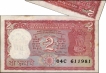  Very Rare Butterfly Error Two Rupees Banknote Signed by Manmohan Singh of Republic India. 