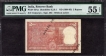 Extremely Rare PMG 55 EPQ Graded 2 Different Serial numbred Error Two Ruppes Banknote Signed by Manmohan Singh of Republic India of 1984.