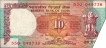 Exceedingly Rare PMCS 53 Graded Butterfly Error Ten Rupees Banknote Signed by S Venkitaramanan of Republic India of 1992.