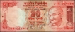  Rare UNIFACE like Error Twenty Rupees Banknote Signed by D Subbarao of Republic India. 