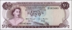  UNC Fifty Cents Banknote of Bahamas of Queen Elizabeth II of 1968. 