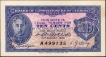 Rare & UNC Uniface Ten Cents Banknote of King George VI of Malaya of 1940.