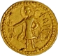 Exceedingly Rare Gold Dinar Coin of Huvishka of Kushan Dynasty of Pharro type.