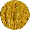 Extremely Rare King and Queen type Gold Dinar Coin of Samudragupta of Gupta Dynasty.