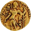 Gold Dinar Coin of Samudragupta of Scepter type of Guptas.