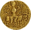 Extremely Rare Gold Dinar Coin of Samudragupta of Scepter type of Guptas.