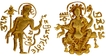 Chandragupta II Extremely Rare Gold Dinar Coin of Gupta Dynasty of Archer type with Goddess on throne.