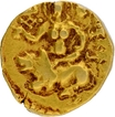 Extremely Rare Lion Slayer type Gold Dinar Coin of Chandragupta II of Guptas.