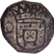 Copper Bazaruco 1680 AD (Inverted date) Coin Pedro II of Diu of Indo-Portuguese.