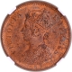 NGC MS 63 RB Graded Copper Half Pice Coin of Victoria Empress of Calcutta Mint of 1887.