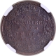 NGC AU 58 BN Graded Copper One Quarter Anna Coin of Victoria Empress of Bombay Mint of 1877.