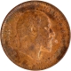 Uncirculated Bronze One Quarter Anna Coin of King Edward VII of Calcutta Mint of 1906 with Ghost Impression.
