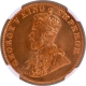 NGC MS 66+ RD Graded Bronze One Quarter Anna Coin of King George V of Bombay Mint of 1927.