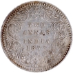 Rare Silver Two Annas Coin of Victoria Empress of Calcutta Mint of 1878.