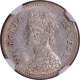 NGC MS 62 Graded Silver Two Annas Coin of Victoria Empress of Bombay Mint of 1892.