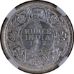 NGC MS 63 Graded Silver Quarter Rupee Coin of King George V of Bombay Mint of 1912.