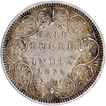 Very Scarce Silver Half Rupee Coin of Victoria Queen of Bombay Mint of 1874.