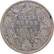 Rare B  Incused Inverted Silver Half Rupee Coin of Victoria Emress of Bombay Mint of 1898.