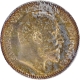 Silver Half Rupee Coin of King Edward VII of Calcutta Mint of 1905 with Toning.