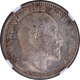 NGC MS 62 Graded Silver Half Rupee Coin of King Edward VII of Bombay Mint of 1907.