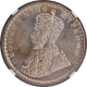 NGC MS 63 Graded Silver One Rupee Coin of King George V of Bombay Mint of 1911.