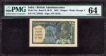 PMG Graded 64 Choice Uncirculated One Rupee Banknote of King George V Signed by J W Kelly of 1935.