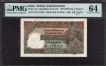 PMG Graded 64 Choice Uncirculated Five Rupees Banknote of King George V Signed by J B Taylor of 1933.