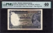 PMG Graded as 40 Extremely Fine Ten Rupees Banknote of King George V Signed by J W Kelly of 1935.