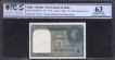 Grade PCGS 63 Choice UNC One Rupee Banknote of King George VI Signed by C E Jones of 1944.