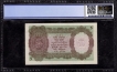 PCGS Graded 64  Choice UNC Details Five Rupees Banknote of King George VI Signed by C D Deshmukh of 1944.