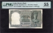 PMG Graded 55  About Uncirculated Five Rupees Banknote of King George VI Signed by C D Deshmukh of 1944.