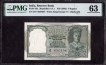 PMG Graded 63  Choice Uncirculated Five Rupees Banknote of King George VI Signed by C D Deshmukh of 1944.