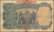 Ten Rupees Banknote of King George V Signed by J W Kelly of 1937 of Burma Issue.