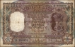 Incorrect Hindi One Thousand Rupees Banknote Signed by B Rama Rau of 1954 of Delhi Circle .